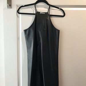 Leather tank top midi dress